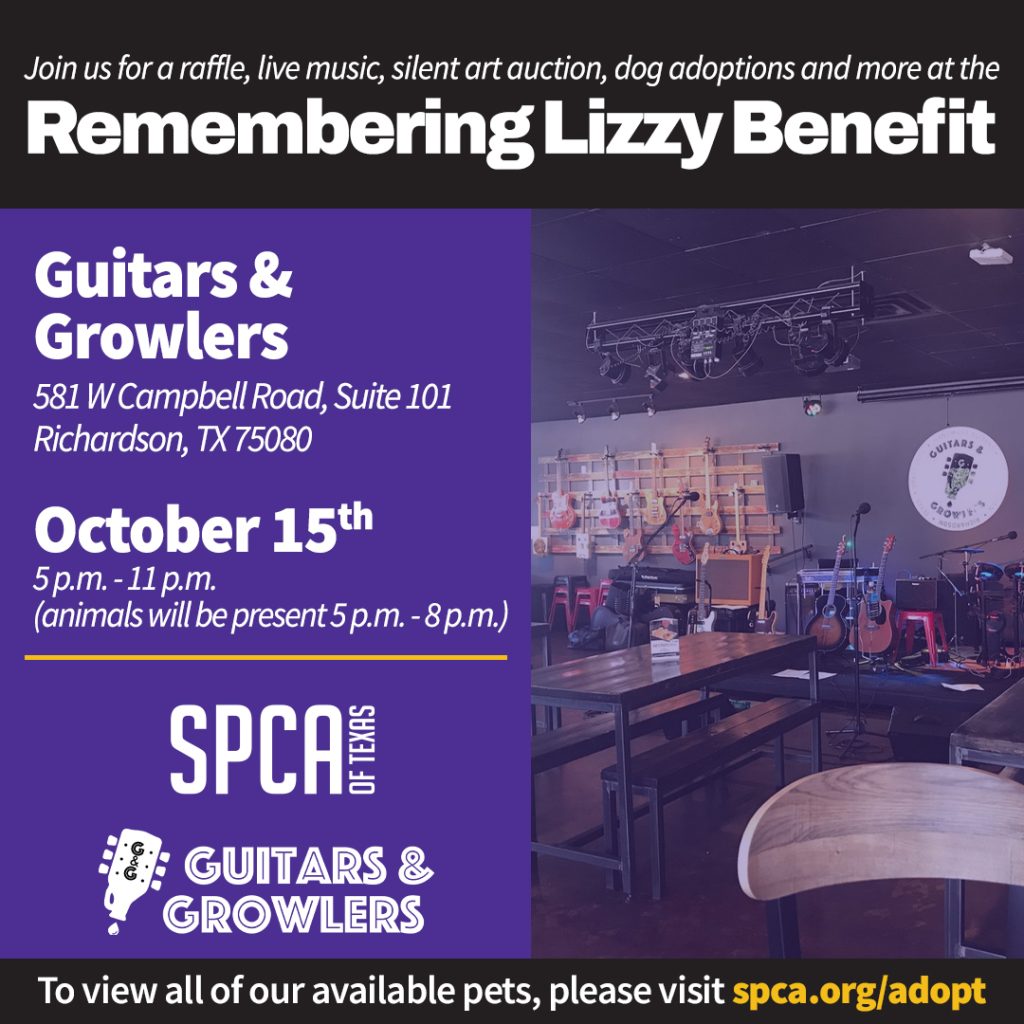 SPCA of Texas Remembering Lizzy Benefit at Guitars and Growlers