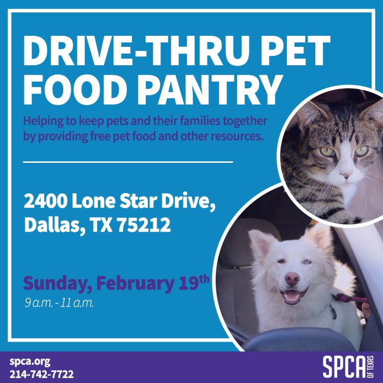 SPCA of Texas Drive Thru Pet Food Pantry SPCA of Texas
